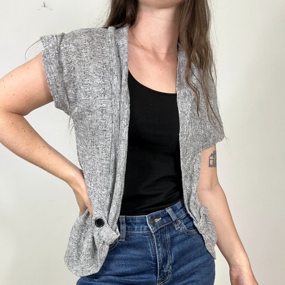 *Blue Crush Sleeveless Grey Cardigan
